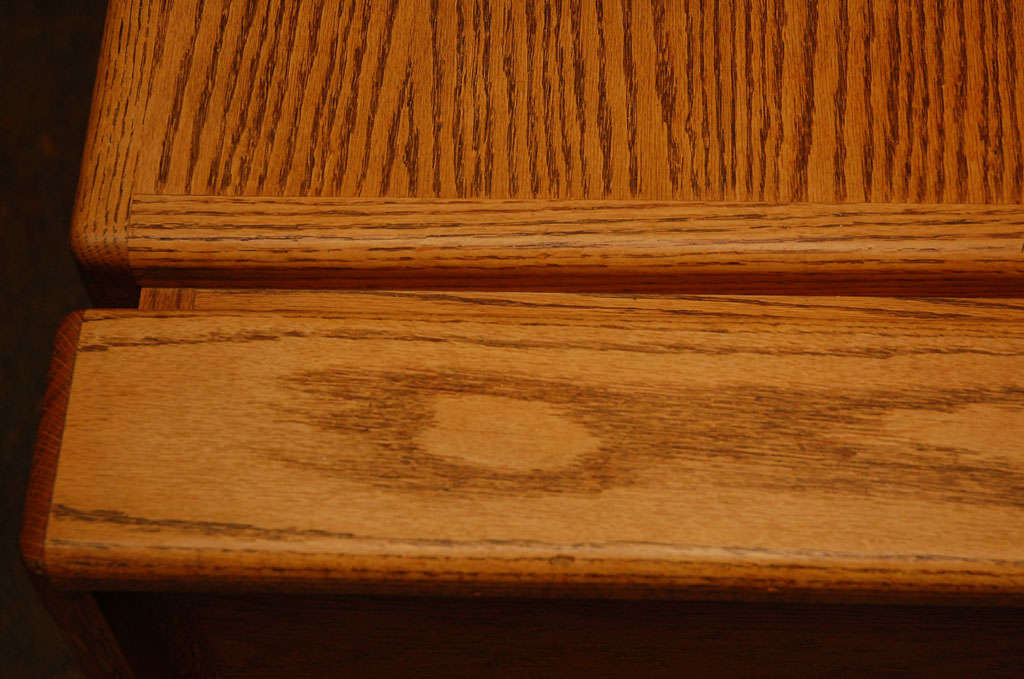 Solid oak desk by Lou Hodges for Design group, San Diego For Sale 3