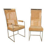 Set of 6 chrome dining chair w/cane backs by Milo Baughman