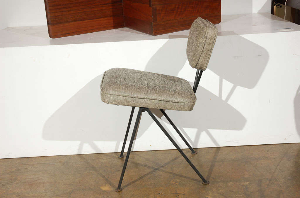 Upholstered side chair with iron base by Luther Conover 1