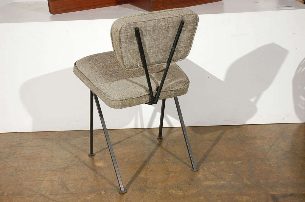 Upholstered side chair with iron base by Luther Conover 3