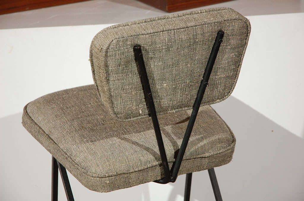 Upholstered side chair with iron base by Luther Conover 4