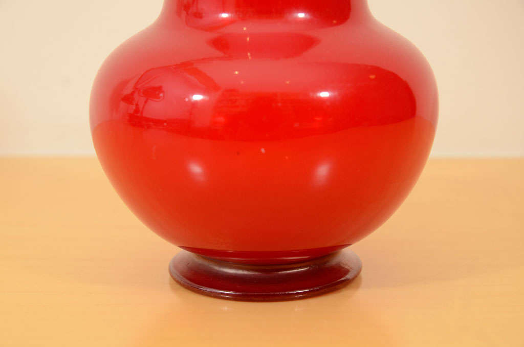 American Tiffany Studios Samian Red Vase