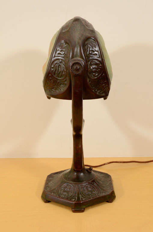Tiffany Turtleback Zodiac Table Lamp In Excellent Condition In New York, NY