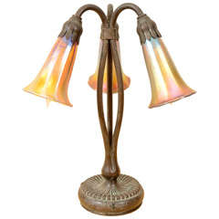 Tiffany Studios 3 light lily table Lamp