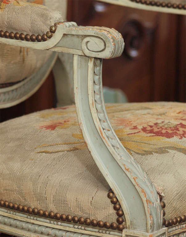 Pair of 19th Century Louis XVI Armchairs For Sale 4