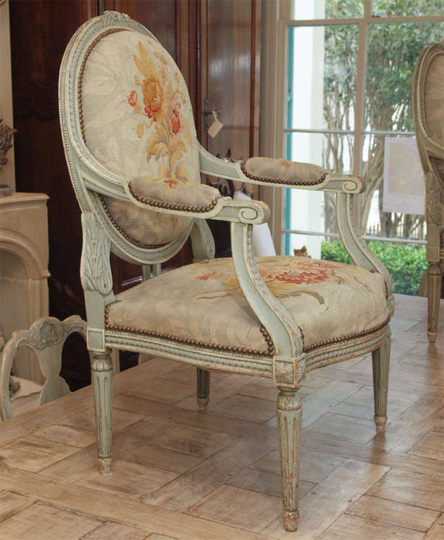 Pair of 19th Century Louis XVI Armchairs For Sale 6