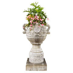 Enormous 19th C Limestone Urn 9