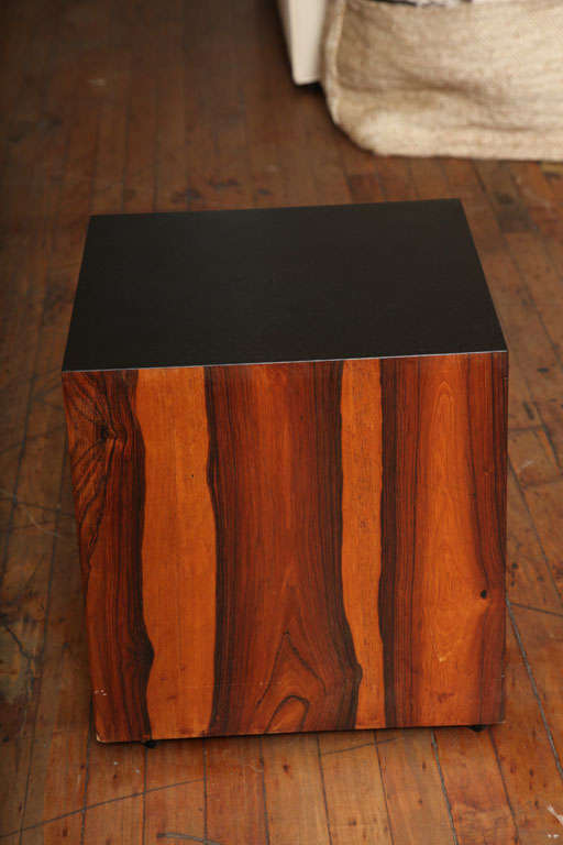 Rosewood Cube Side Table-Laminate Top with Rosewood Veneer