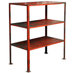 Vintage Orange Industrial Shelf