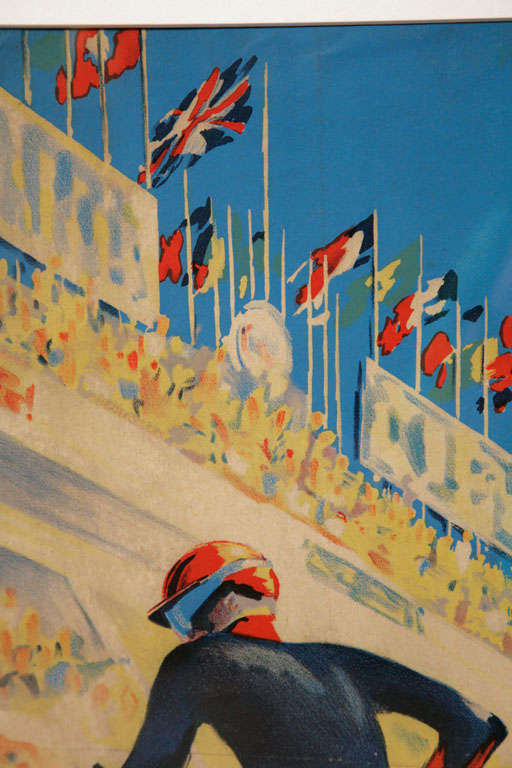 Stylish French poster advertising legendary 24 hr du Mans Race