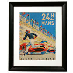 Vintage Stylish French poster advertising legendary 24 hr du Mans Race