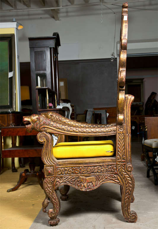 Late 20th Century Carved Chinese Throne Chair