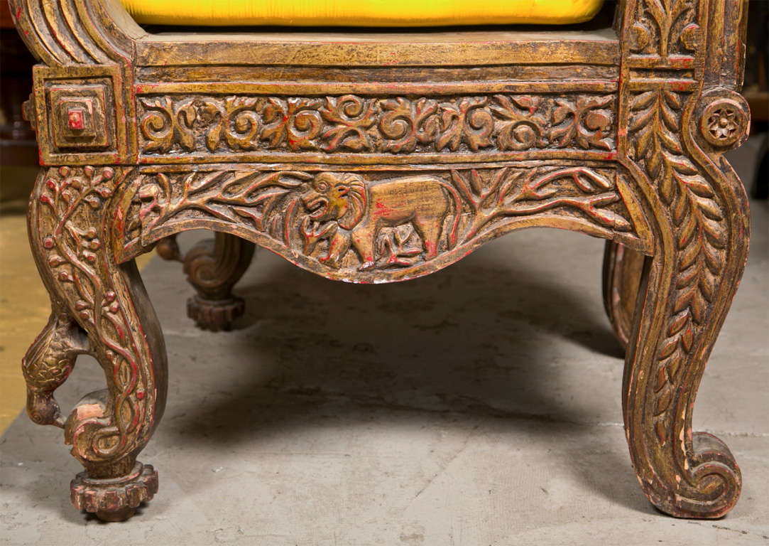 Wood Carved Chinese Throne Chair