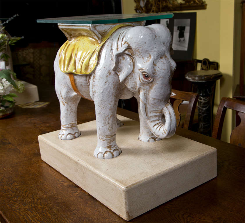 Pair Elephant Side Tables In Good Condition In Stamford, CT