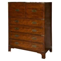 Vintage Mahogany Campaign Chest of Drawers by Beacon Hill