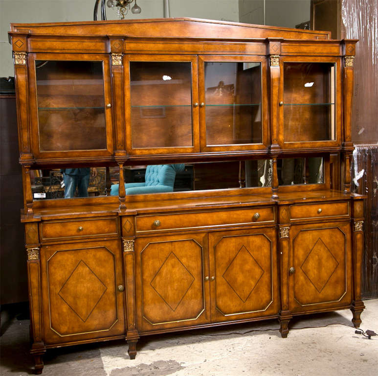 Russian Neoclassical Style Mahogany Sideboard Breakfront
