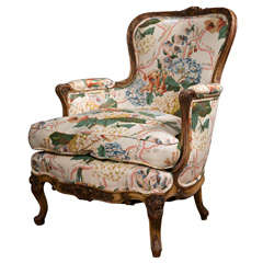 French Distress Painted Bergere Chair