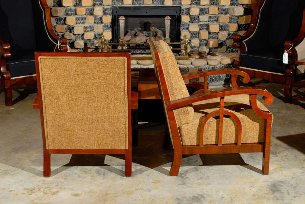 Walnut Pair of Art Deco Chairs