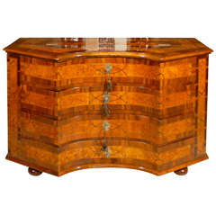18th Century Austrian Concave Chest on Bun Feet
