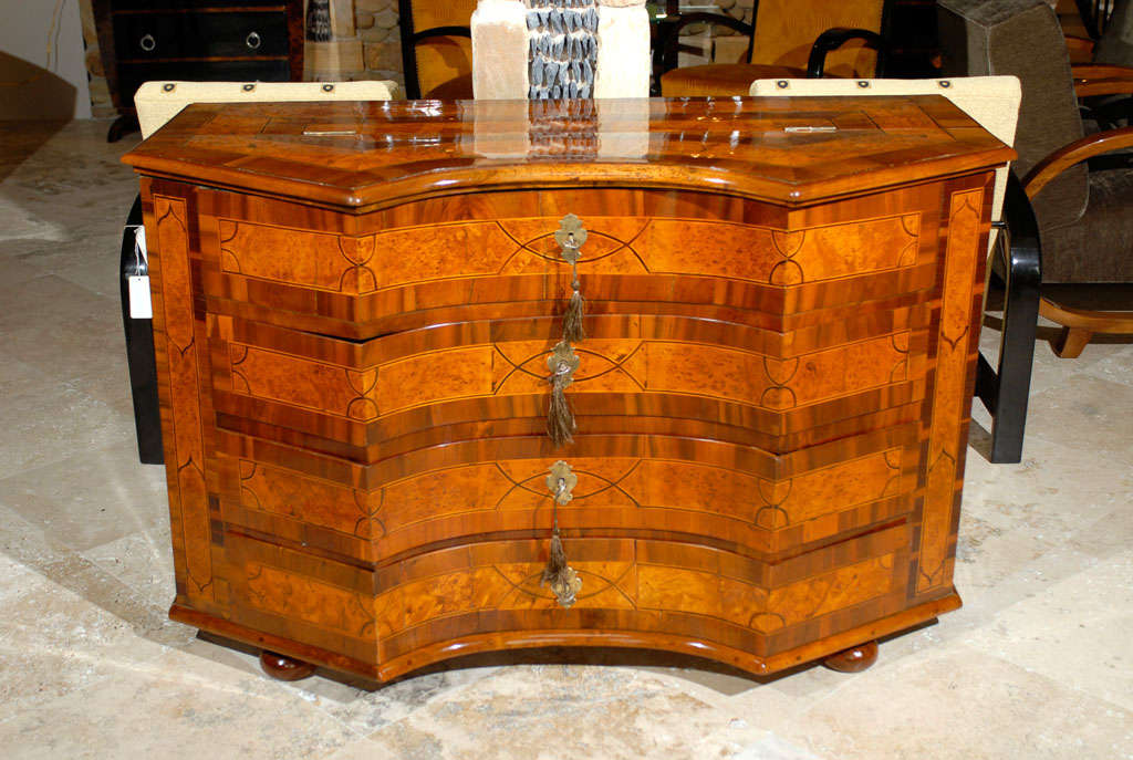 18th Century Austrian Concave Chest on Bun Feet at 1stDibs