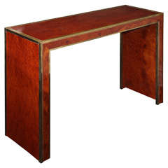 20th C. Burlwood Console Table