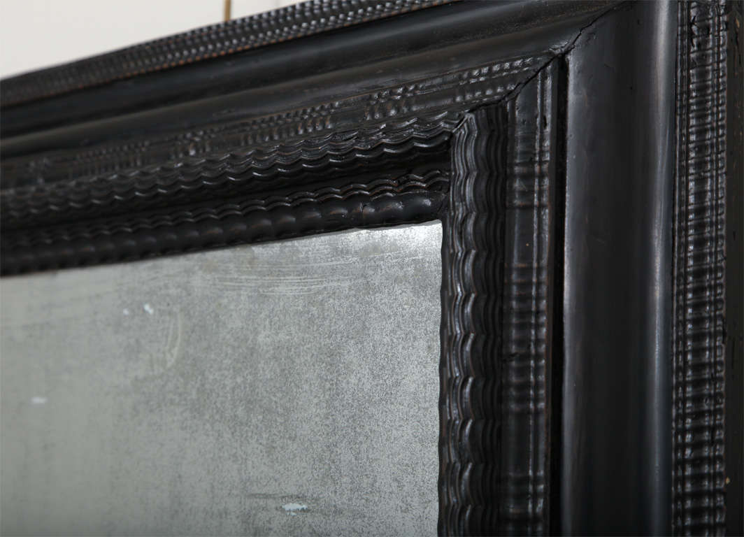 17th Century Ebonized Mirror In Excellent Condition In New York, NY