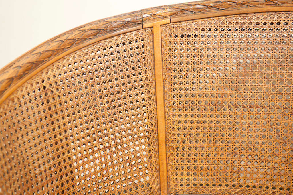 Louis XVI style caned canape In Excellent Condition In Oakville, ON