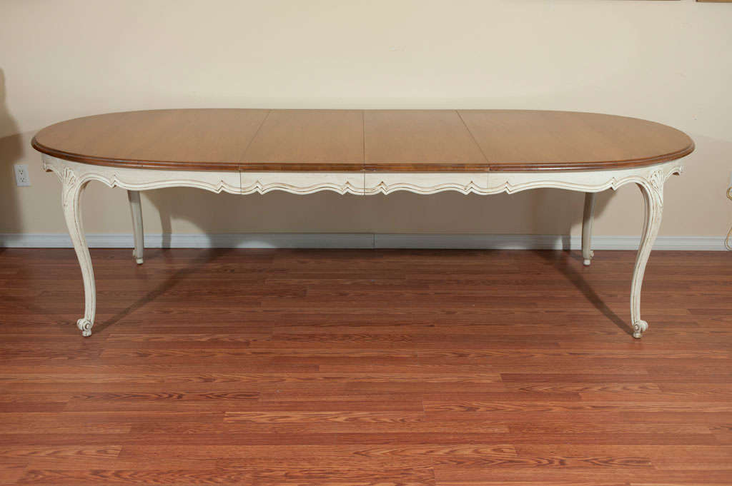 Elm Louis XV style dining table