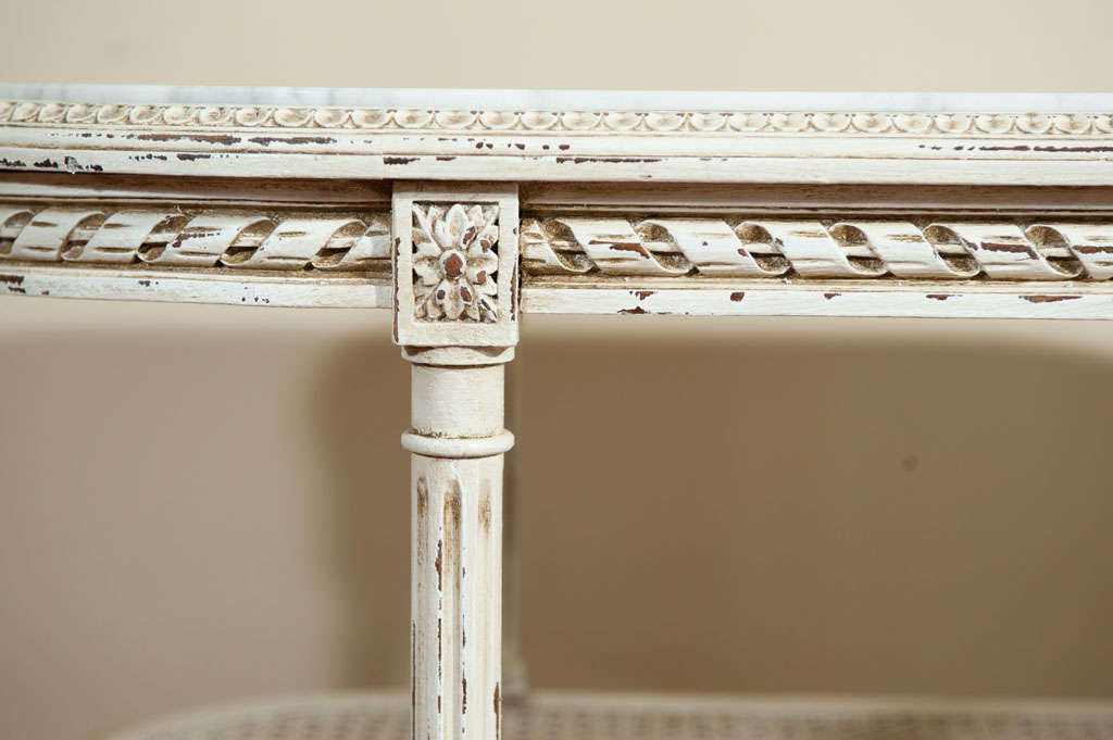 19th Century Louis XVI style painted three tiers table