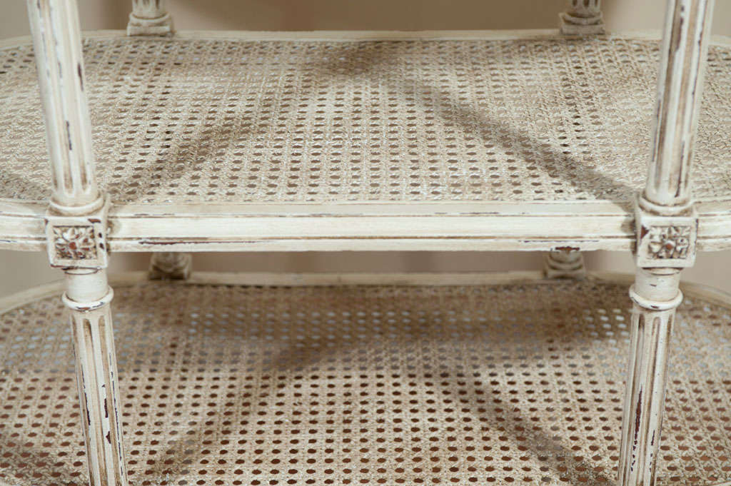 Marble Louis XVI style painted three tiers table