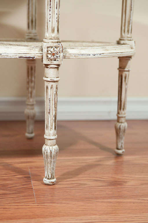 Louis XVI style painted three tiers table 1