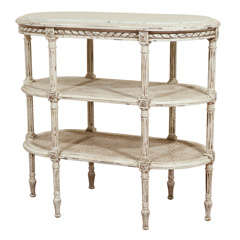 Louis XVI style painted three tiers table