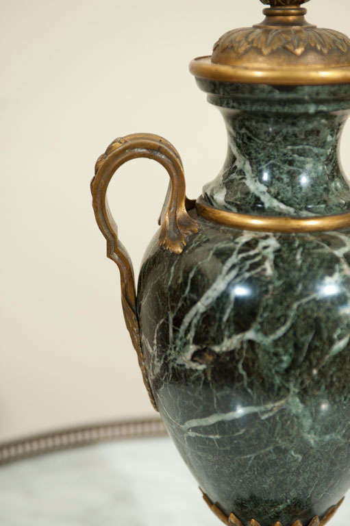 Bronze Pair Of Neo-classic Marble Urns