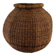 Vintage Large Woven Ovoid Basket