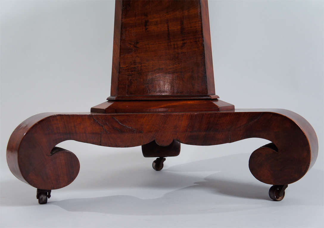 Walnut American Empire Pedestal Table