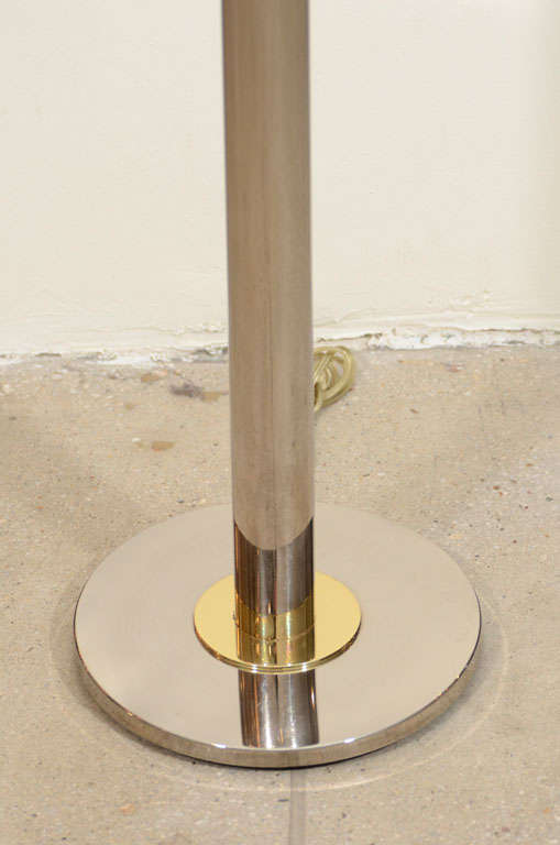American Chrome and Brass Floor Lamp by Nessen