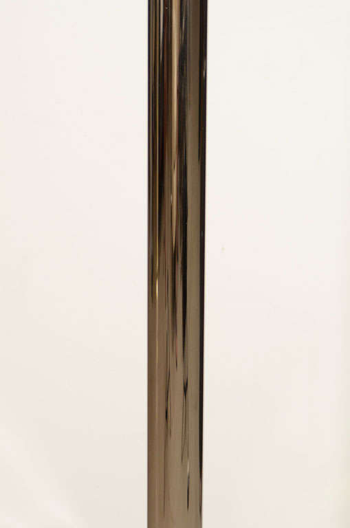 Chrome and Brass Floor Lamp by Nessen In Excellent Condition In New York, NY
