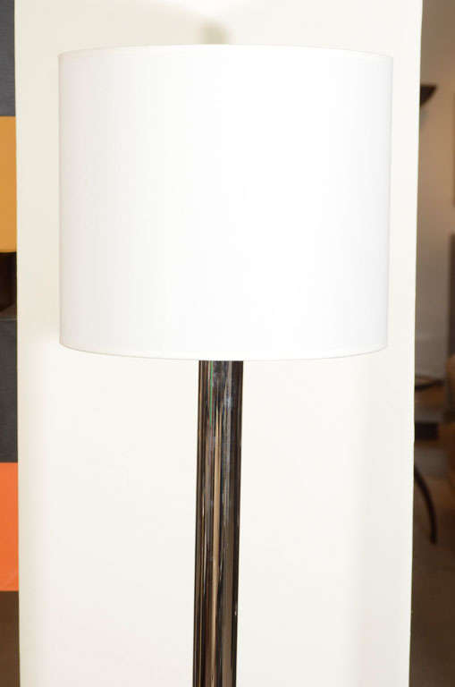 20th Century Chrome and Brass Floor Lamp by Nessen