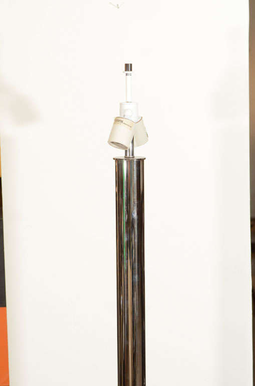Chrome and Brass Floor Lamp by Nessen 1