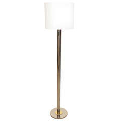 Chrome and Brass Floor Lamp by Nessen