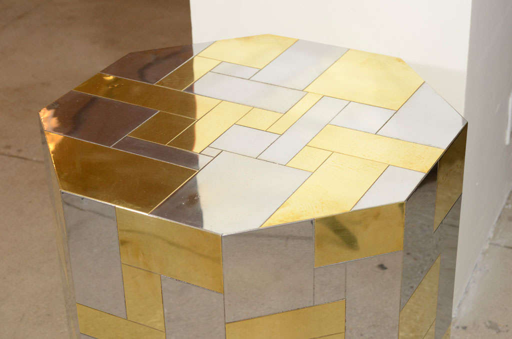 Brass Paul Evans Cityscape Side Table/Pedestal Table Base