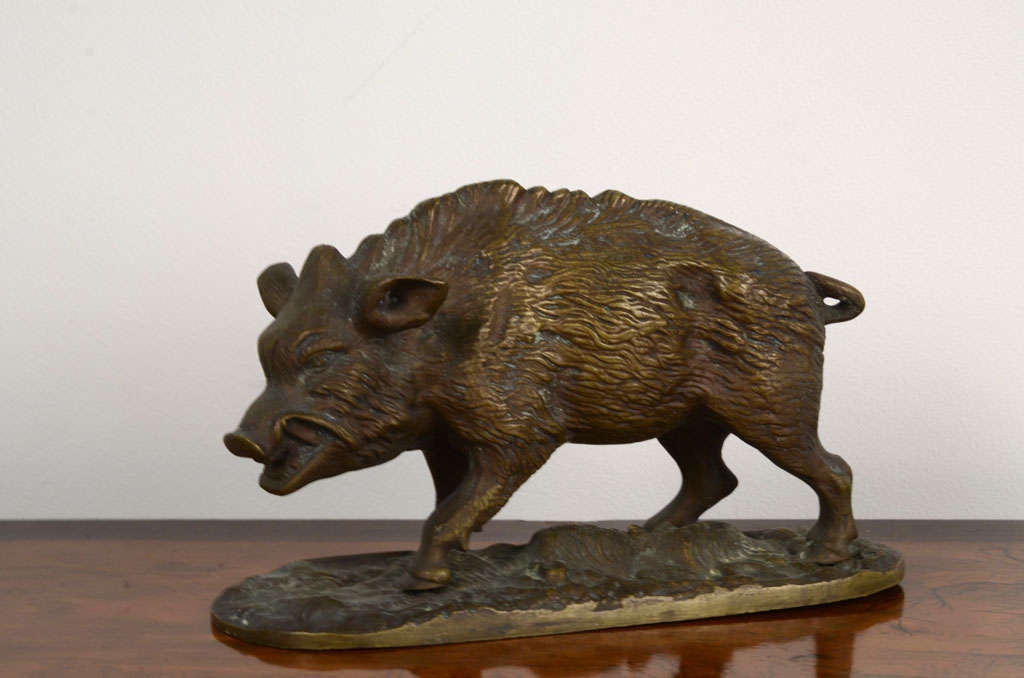 P.J. Mêne Wild Boar Sculpture For Sale 1