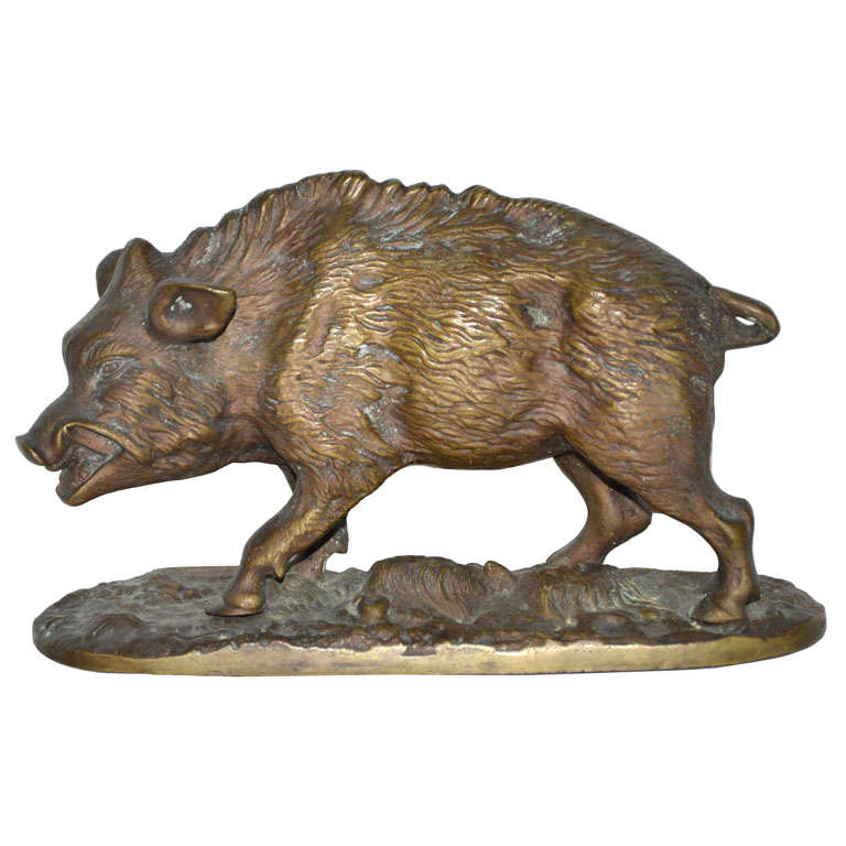 P.J. Mêne Wild Boar Sculpture For Sale