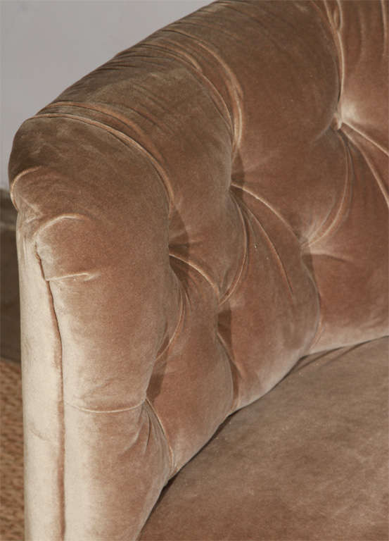 American 1930s Tufted Velvet Sofa