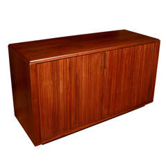 Mid-Century Tambour Door Cabinet