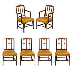 Set of 6 Hepplewhite Dining Chairs of Mahogany