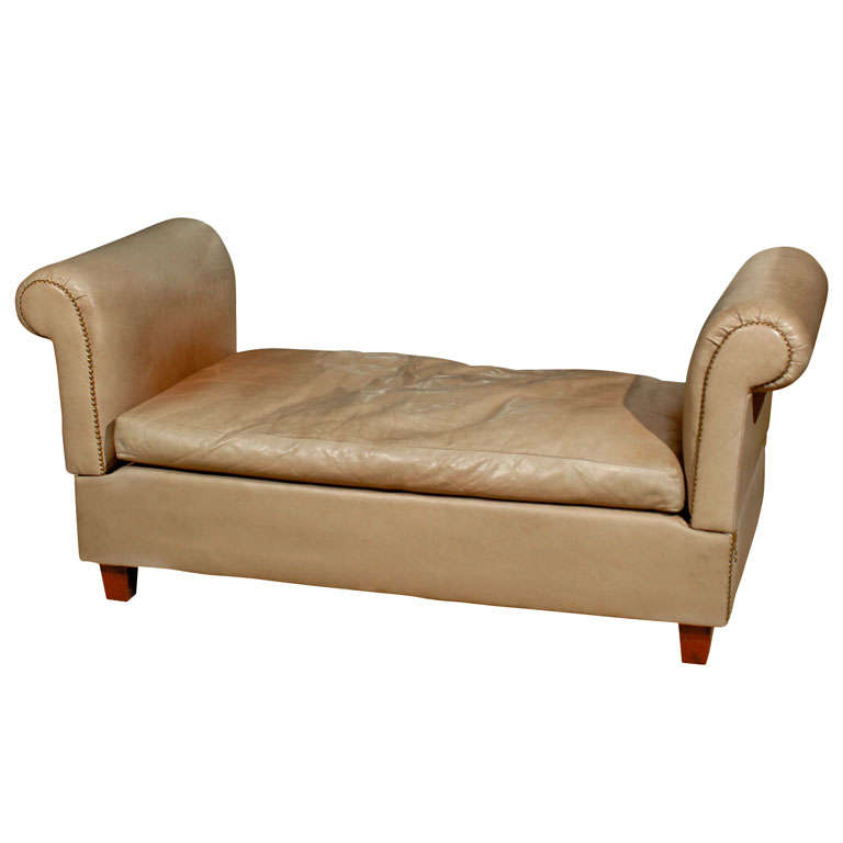 French Art Deco Convertible Leather Daybed
