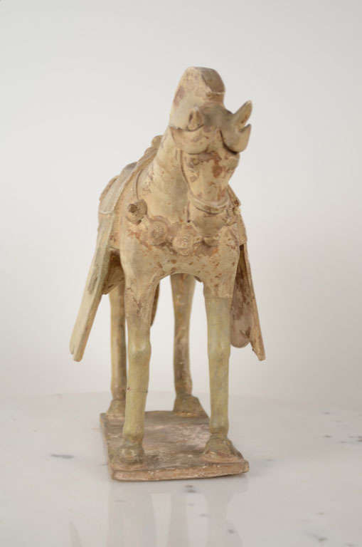 18th Century and Earlier A Chinese Glazed Potery Model Of A Static Horse For Sale