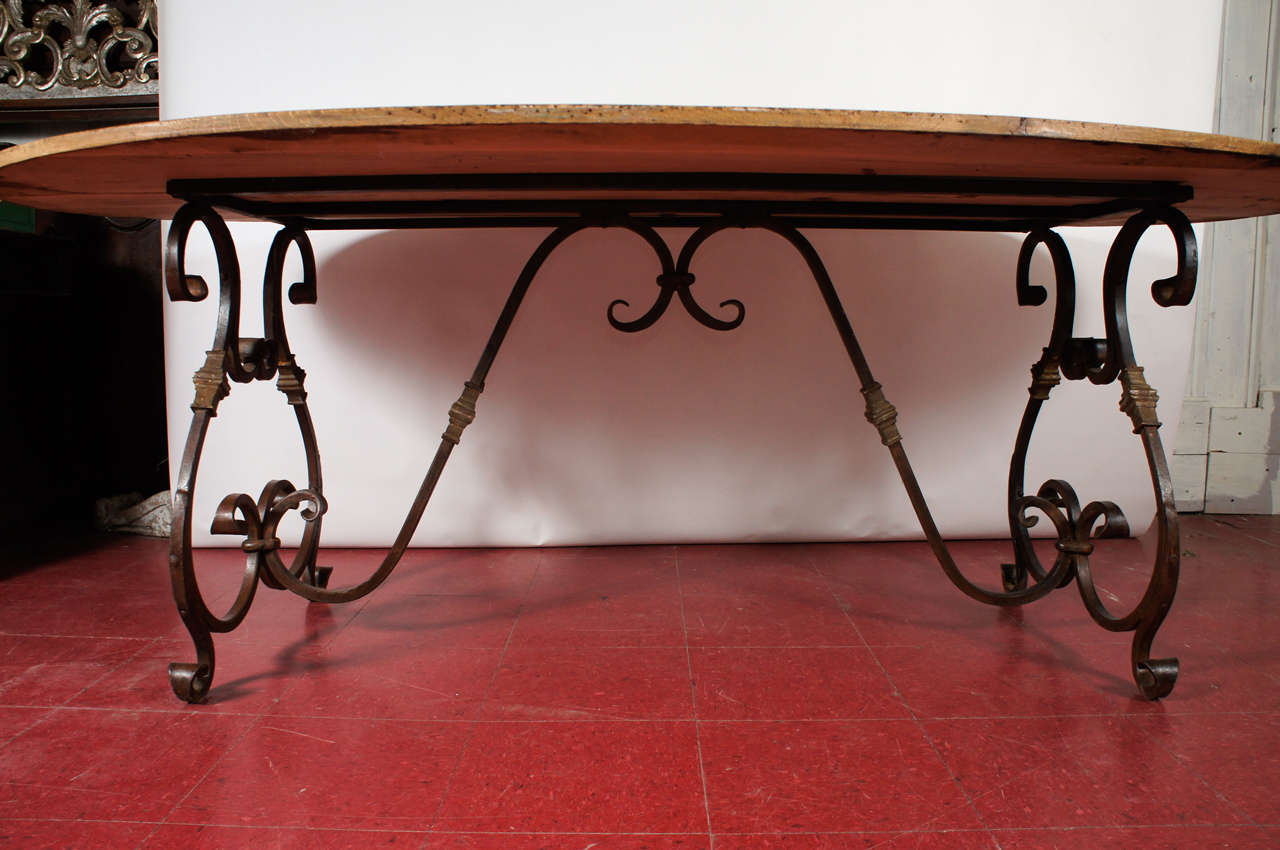 Other French Oval Metal Base Dining Table