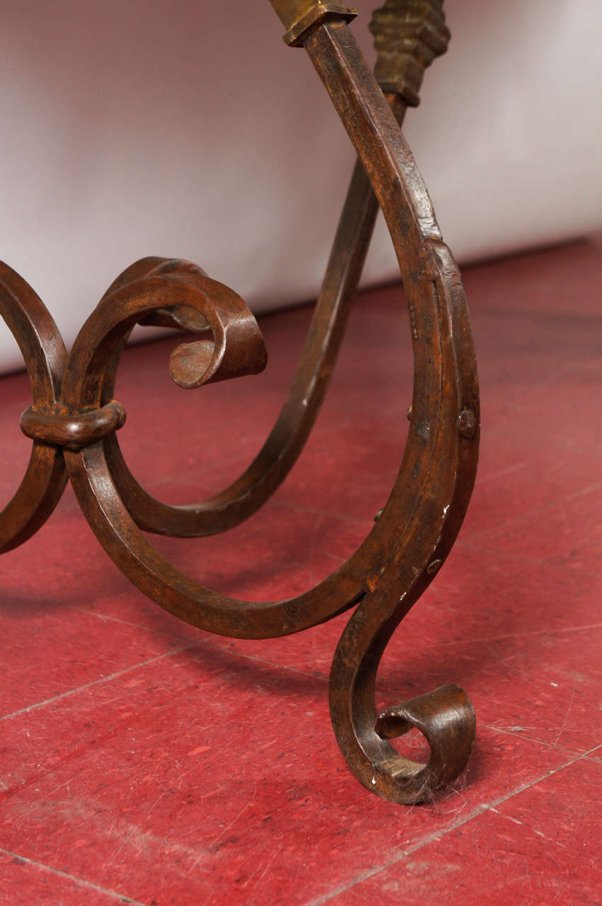 20th Century French Oval Metal Base Dining Table